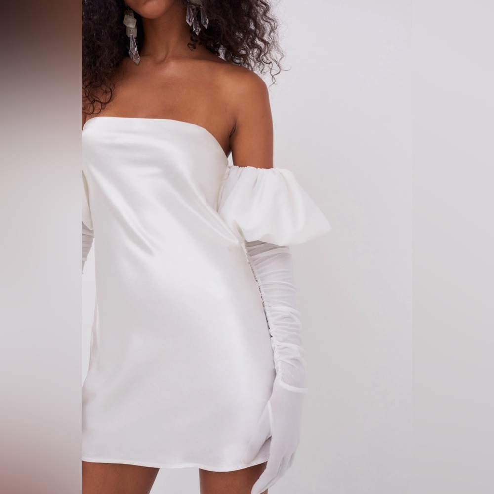 For Love & Lemons Hazel White Mini Dress NWT - Picture 3 of 11